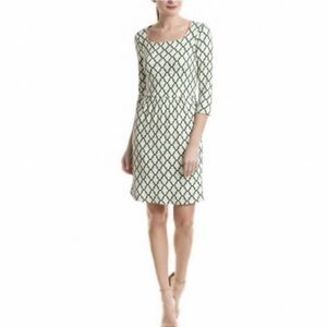 J. McLaughlin Emma Dress NWT Green Cream Palm Spring Print Size Small